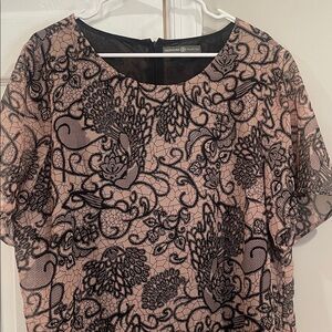 ⭐️Signature Collection by Avon Black and Pink Short Sleeve Dress Size 1XL